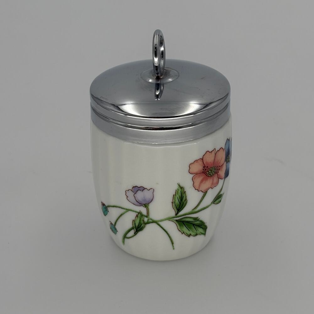 Vintage House of Prill Porcelain Egg Coddler Floral Double King Size Lid